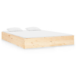 vidaXL Cadre de lit sans matelas bois massif 140x190 cm