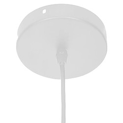 Acheter Pegane Lampe suspendue, Suspension luminaire en bois de rotin coloris beige et métal blanc - longueur 68 x profondeur 58 x Hauteur 33 cm