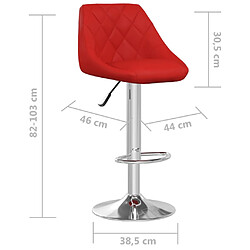 vidaXL Tabourets de bar lot de 2 rouge bordeaux similicuir pas cher