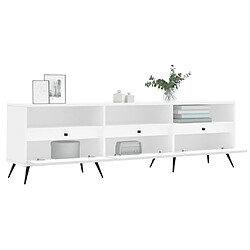 Avis vidaXL Meuble TV blanc 150x30x44,5 cm bois d'ingénierie