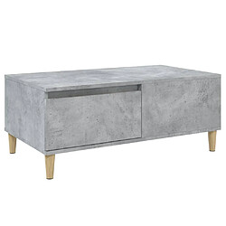 vidaXL Table basse Gris béton 90x50x36,5 cm Bois d'ingénierie