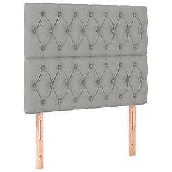 Maison Chic Lit Adulte - Lit simple Lit à sommier tapissier et matelas moelleux - Meuble de Chambre - Gris clair 90x190 cm Tissu -MN45038 pas cher