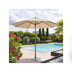 Parasol droit rond Tinaei Taupe - 3 m + Housse protection - Hespéride