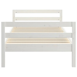 Maison Chic Lit adulte - Lit simple Cadre de lit,Structure du lit Contemporain Blanc 90x190 cm Bois de pin massif -MN56534 pas cher