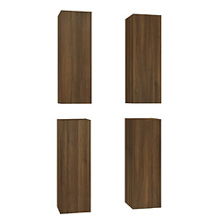 Maison Chic Meubles TV 4 pcs | Banc TV Moderne pour salon | Meuble de Rangement Chêne marron 30,5x30x90 cm Bois d'ingénierie -MN91023