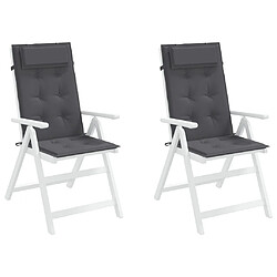 Acheter Maison Chic lot de 2 Coussins Confort,Coussins de chaise à dossier haut anthracite -GKD70999