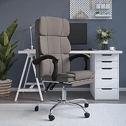 vidaXL Fauteuil inclinable de bureau Taupe Tissu