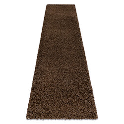 RUGSX Tapis, le tapis de couloir SOFFI shaggy 5cm marron - pour la cuisine, l'antichambre, le couloir 80x300 cm