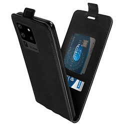 Avizar Étui Samsung Galaxy S20 Ultra Clapet Vertical Protection Porte-carte Noir