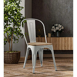 Acheter Urban Living Lot de 4 chaises vintage Liv H84 cm - Gris mat