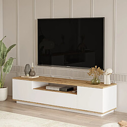 Avis Concept Usine Meuble TV blanc et bois 180cm TYRO