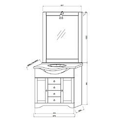 Avis Kiamami Valentina MEUBLE DE SALLE DE BAIN AU SOL 85CM BLANC DÉCAPÉ AVEC MIROIR | TOSCANA