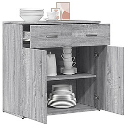 Avis vidaXL Buffet sonoma gris 79x38x80 cm bois d'ingénierie