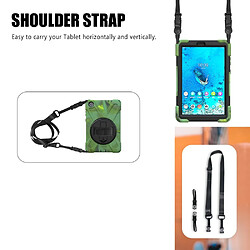 Coque en TPU + Silicone avec béquille pivotante à 360° et bandoulière vert armé pour votre Lenovo Tab M8 8 TB-8505F/8505X