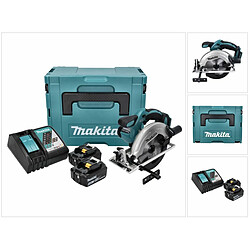 Makita DSS 611 RGJ Scie circulaire sans fil 18 V 165 mm + 2x Batteries 6,0 Ah + Chargeur + Coffret Makpac