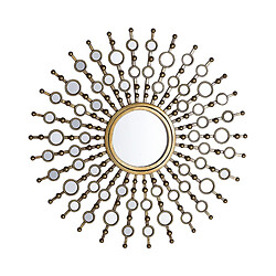 Beliani Miroir Blois Miroir solaire - Doré - Métal - 70 x 70 cm - Design moderne