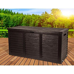 TOOD Malle de rangement en resine - 306 L - 119x52x58 cm - Marron anthracite