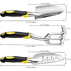 BESTA Ensemble d'outils de jardin - Outils à main de jardinage robustes en aluminium 3 pièces - Y compris truelle de jardin - Pelle à main - Râteau à main - Cadeaux de jardinage pour femmes, hommes et enfants