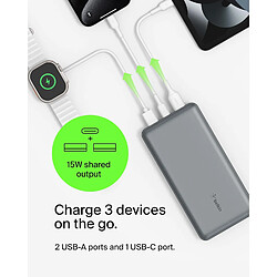 SANAG Batterie Externe Usb-C 20000Mah (Power Bank Puissance De 20K, Entrée Et Sortie Usb-C, 2 Ports Usb-A, Câble Usb-C Vers Usb-A Fourni, Pour Iphone, Galaxy, Pixel, Ipad, Airpods) - Gris Sidéral