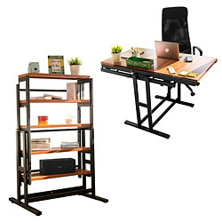 Blumie Etagère modulable (H125 x l78 x P62 cm) convertible en Table - style industriel