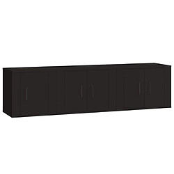 Maison Chic Ensemble de meubles TV 3 pcs pour salon - Noir Bois d'ingénierie -MN62517