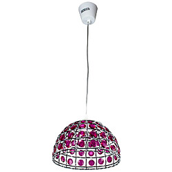 Corep Abat jour Suspension Lustre suspendu Perles rose fuschia Plafonnier moderne