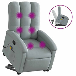 Maison Chic Fauteuil Relax pour salon, Fauteuil de massage inclinable Gris clair Tissu -GKD54791