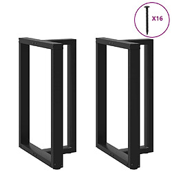 vidaXL Pieds de table de bar forme de T 2 pcs noir 60x35x(91-92) cm