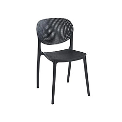 Vente-Unique Lot de 2 chaises empilables en polypropylène - Noir - CARETANE pas cher