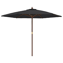 vidaXL Parasol de jardin avec mât en bois noir 299x240 cm