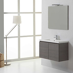 Kiamami Valentina MEUBLE SUSPENDU SALLE DE BAINS MANHATTAN 80 cm GRIS AVEC LAVABO