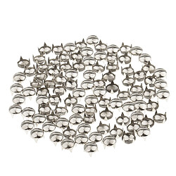 Acheter 100pcs ronds rivet dôme rivet goujons pour vêtements chapeau sac artisanat argent