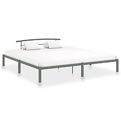 Maison Chic Lit adulte - Lit simple Cadre de lit,Structure du lit Contemporain Gris Métal 180 x 200 cm -MN25808