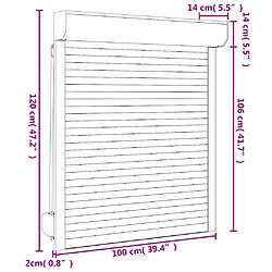 vidaXL Volet roulant aluminium 100x120 cm anthracite pas cher