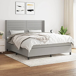 Maison Chic Lit Adulte - Lit simple Lit à sommier tapissier avec matelas moelleux - Meuble de Chambre - Gris clair 160x200cm Tissu -MN94369