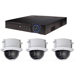 Kit Vidéosurveillance Dahua Enregistreur DVR et 3 Caméras Dôme Analogiques HDCVI