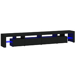 Maison Chic Meuble TV avec lumières LED, Banc TV pour salon, Meuble de rangement Noir 260x36,5x40 cm -GKD13991