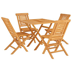 Salle à dîner de jardin 5 pcs,Table et chaise à manger Bois de teck massif -MN78746