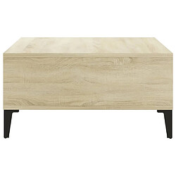 Avis vidaXL Table basse blanc et chêne sonoma 60x60x30 cm bois d'ingénierie