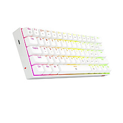 Avis Redragon K630 Dragonborn Blanc ? Clavier mécanique Gaming 60% ? Compact ? 61 Touches ? Clavier Gamer TKL pour Jeux ? Interrupteurs Marron ? Éclairage RGB