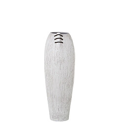 Vase de sol Alexandra House Living Blanc Céramique Rayures 20 x 20 x 57 cm