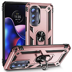 Coque en TPU anti-chute avec béquille pour votre Motorola Edge (2022) 5G - or rose