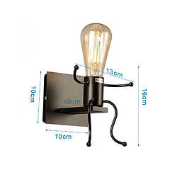 Acheter Stoex 3x Applique Murale Créatifs Petit Gens Fer Métal,Lampe de Mur Simple Homme Poupée De Mode pour Cuisine Restaurant Bar Chambre à Coucher Café ( E27 No