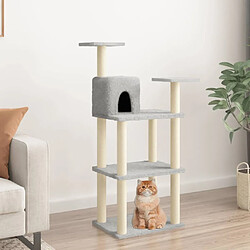 Arbre à chat avec griffoirs,niche pour chat en sisal Gris clair 119 cm -MN75952