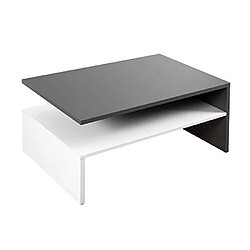 Mpc Table Basse Anthracite Blanc 90 Cm