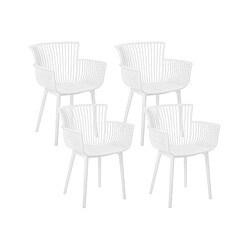 Beliani Lot de 4 chaises PESARO Matière synthétique Blanc