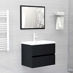 vidaXL Ensemble de meubles salle de bain 2 pcs noir bois d'ingénierie 