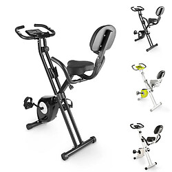 BIGZZIA Vélo d'appartement Pliable - 8 Niveaux de Résistance Magnétique - Volant d'Inertie 2,5KG - écran LCD Multifonction - Siège Réglable - Support tablette - Noir pas cher