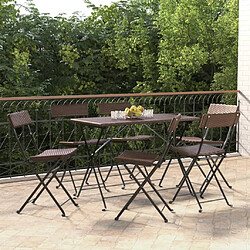 vidaXL Chaises de bistrot pliantes lot de 6 Résine tressée et acier