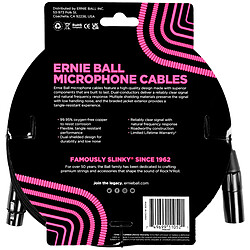 6391 Câble XLR Mâle / Femelle Noir 4,5m Ernie Ball